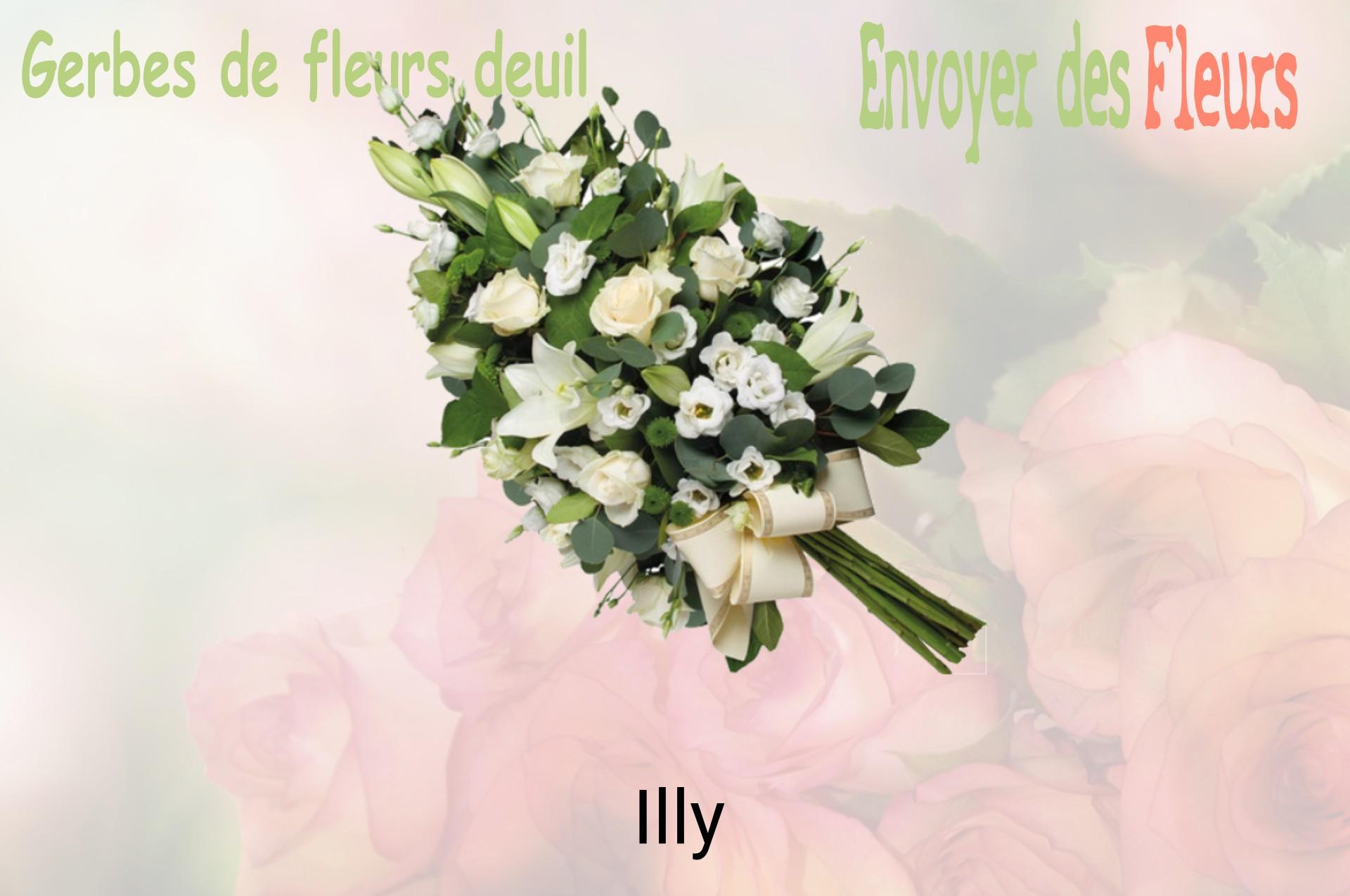 Gerbe de fleurs de deuil livrée à Illy